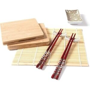 Sushi Making Book &‎ Serving Kit | Japanese Food Gift Box Set | New